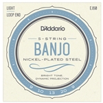 D'Addario EJ60 Nickel-Plated 5-String Banjo Strings (Light)