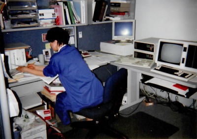 photo of Ann Greenawalt with computers