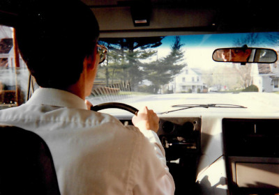 photo of David Ellis driving van