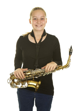 Photo of Girl Holding Saxophone