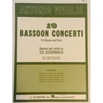VIVALDI - Ten Bassoon Concerti, Volume 1 for Bassoon (with piano reduction)