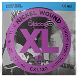 D'Addario EXL120 Nickel Wound Electric Guitar Strings, Super Light