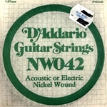 D'Addario NW042 Nickel Wound Electric Guitar Single String, .042