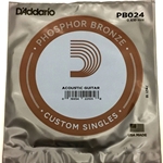 D'Addario PB024 Phosphor Bronze Wound Acoustic Guitar Single String, .024