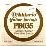 D'Addario PB035 Phosphor Bronze Wound Acoustic Guitar Single String, .035