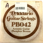 D'Addario PB042 Phosphor Bronze Wound Acoustic Guitar Single String, .042