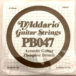 D'Addario PB047 Phosphor Bronze Wound Acoustic Guitar Single String, .047