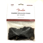 Fender 351 Classic Celluloid Medium Guitar Picks, Shell (144ct)