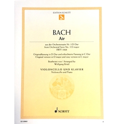 BACH - Air From Orchestral Suite No. 3 in D Major BWV 1068 for Cello and Piano