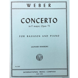 WEBER - Concerto in F Major, Opus 75 for Bassoon & Piano