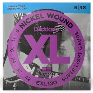D'Addario EXL120 Nickel Wound Electric Guitar Strings, Super Light