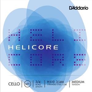 Helicore Cello String Set, 3/4 Scale, Medium Tension