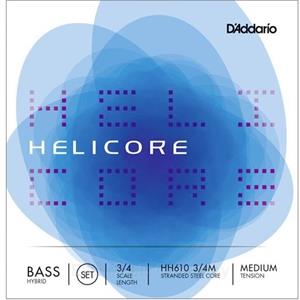Helicore Hybrid Bass String Set, 3/4 Scale, Medium Tension