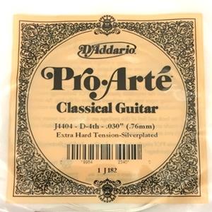 D'Addario J4404 Pro-Arte Nylon Classical Guitar Single String, Extra-Hard Tension, 4th String - D