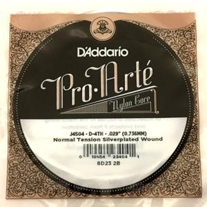 D'Addario J4504 Pro-Arte Nylon Classical Guitar Single String, Normal Tension, 4th String D