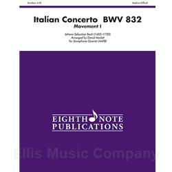Italian Concerto, BWV 832 (Movement I) for Saxophone Quartet (AATB)