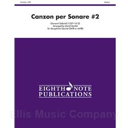 Canzon per Sonare No. 2 for Saxophone Quartet (SATB or AATB)