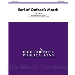 Earl of Oxford's March for Saxophone Quartet (SATB or AATB)