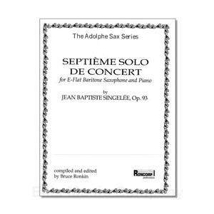 SINGELEE - Septieme Solo de Concert, Op. 93 for Baritone Saxophone and Piano