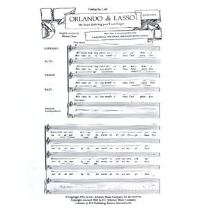 DI LASSO - My heart doth beg you'll not forget (SATB)