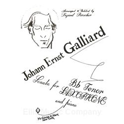 GALLIARD - Sonata No. 4 for Tenor Saxophone