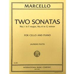 MARCELLO - Two Sonatas: #1 in F Major and #4 in G minor for Cello and Piano